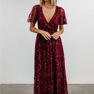 BALTIC BORN Mulberry Lace Maxi Dress